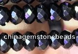 CRB2652 15.5 inches 3.5*5mm faceted rondelle black spinel beads