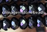 CRB2653 15.5 inches 4*6mm faceted rondelle black spinel beads