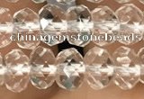 CRB2670 15.5 inches 4*6mm faceted rondelle white crystal beads