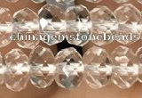CRB2670 15.5 inches 4*6mm faceted rondelle white crystal beads