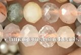 CRB2672 15.5 inches 4*6mm faceted rondelle mixed rutilated quartz beads