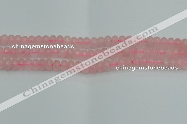 CRB2802 15.5 inches 6*10mm rondelle rose quartz beads wholesale