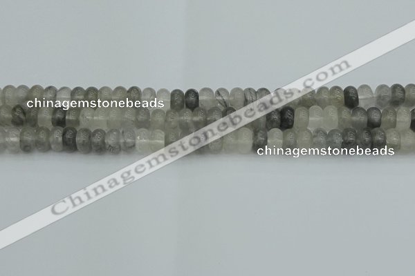 CRB2805 15.5 inches 4*6mm rondelle cloudy quartz beads wholesale