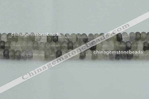 CRB2806 15.5 inches 5*8mm rondelle cloudy quartz beads wholesale