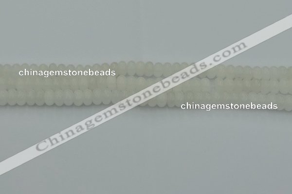 CRB2810 15.5 inches 4*6mm rondelle white jade beads wholesale