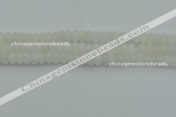 CRB2812 15.5 inches 6*10mm rondelle white jade beads wholesale