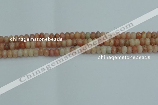 CRB2840 15.5 inches 4*6mm rondelle red plum blossom jade beads