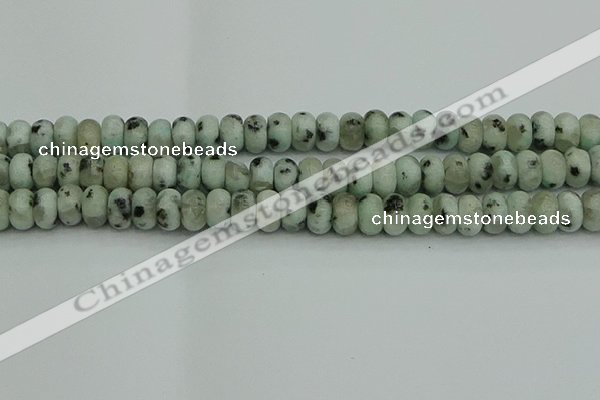 CRB2852 15.5 inches 6*10mm rondelle sesame jasper beads