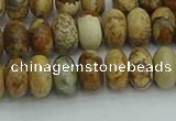 CRB2856 15.5 inches 5*8mm rondelle picture jasper beads