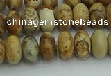 CRB2857 15.5 inches 6*10mm rondelle picture jasper beads