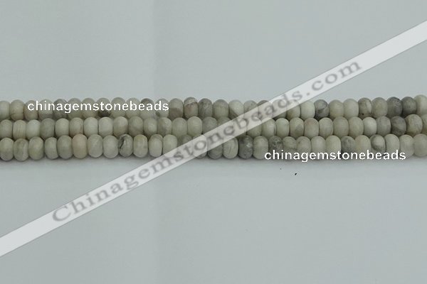 CRB2860 15.5 inches 4*6mm rondelle grey agate beads