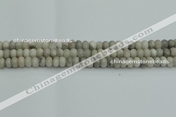 CRB2861 15.5 inches 5*8mm rondelle grey agate beads