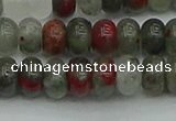 CRB2871 15.5 inches 5*8mm rondelle blood jasper beads