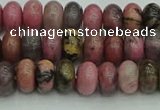 CRB2885 15.5 inches 4*6mm rondelle rhodonite beads wholesale