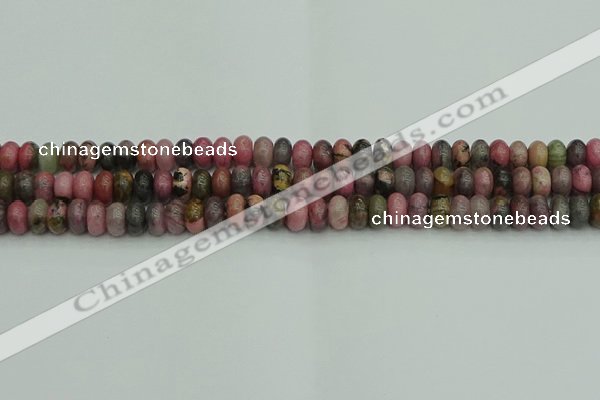 CRB2885 15.5 inches 4*6mm rondelle rhodonite beads wholesale