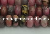 CRB2886 15.5 inches 5*8mm rondelle rhodonite beads wholesale