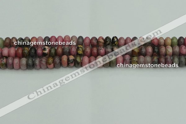 CRB2886 15.5 inches 5*8mm rondelle rhodonite beads wholesale