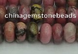 CRB2887 15.5 inches 6*10mm rondelle rhodonite beads wholesale