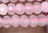 CRB3001 15.5 inches 4*6mm faceted rondelle rose quartz beads