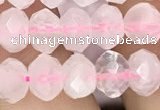 CRB3002 15.5 inches 6*8mm faceted rondelle rose quartz beads