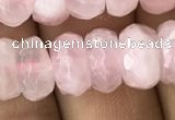 CRB3004 15.5 inches 6*10mm faceted rondelle rose quartz beads