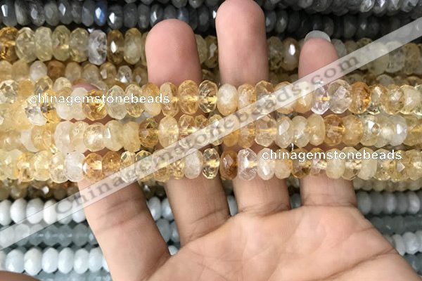 CRB3012 15.5 inches 5*8mm faceted rondelle citrine beads