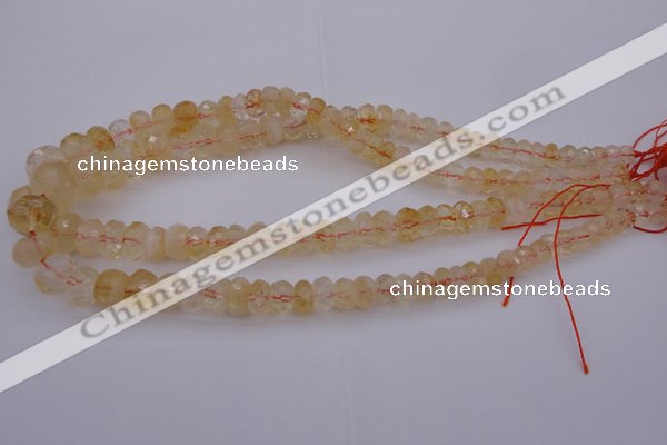 CRB302 15.5 inches 5*8mm - 10*14mm faceted rondelle citrine beads