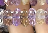 CRB3021 15.5 inches 6*11mm faceted rondelle ametrine beads