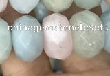 CRB3027 15.5 inches 8*14mm faceted rondelle morganite beads