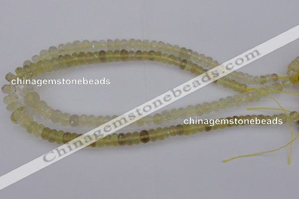 CRB303 15.5 inches 5*8mm - 10*14mm faceted rondelle lemon quartz beads