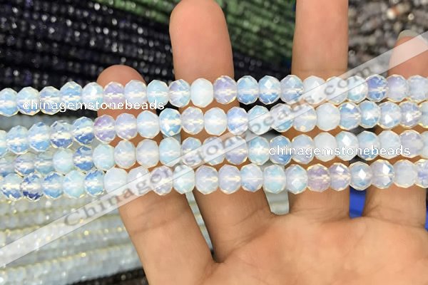 CRB3031 15.5 inches 7*10mm faceted rondelle opal beads wholesale