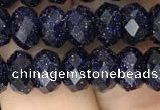 CRB3034 15.5 inches 5*8mm faceted rondelle blue goldstone beads