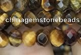 CRB3039 15.5 inches 4*6mm faceted rondelle yellow tiger eye beads