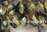 CRB3040 15.5 inches 6*8mm faceted rondelle yellow tiger eye beads