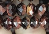 CRB3043 15.5 inches 6*8mm faceted rondelle red tiger eye beads