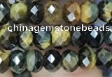 CRB3046 15.5 inches 4*6mm faceted rondelle mixed tiger eye beads