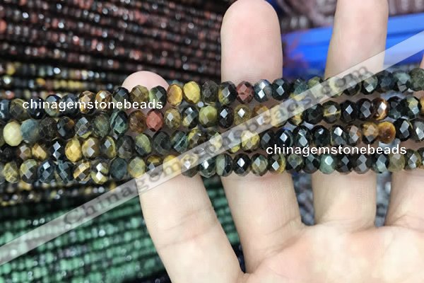 CRB3046 15.5 inches 4*6mm faceted rondelle mixed tiger eye beads