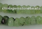 CRB305 5*8mm - 10*14mm faceted rondelle green rutilated quartz beads