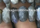 CRB3051 15.5 inches 6*12mm faceted rondelle labradorite beads