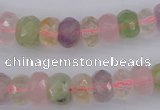 CRB306 5*8mm - 10*14mm faceted rondelle multicolor quartz beads