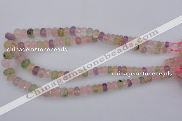 CRB306 5*8mm - 10*14mm faceted rondelle multicolor quartz beads