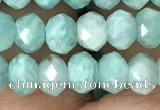 CRB3071 15.5 inches 4*6mm faceted rondelle amazonite gemstone beads