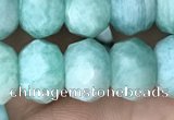 CRB3073 15.5 inches 7*10mm faceted rondelle amazonite gemstone beads