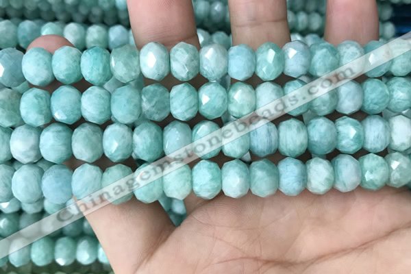 CRB3073 15.5 inches 7*10mm faceted rondelle amazonite gemstone beads