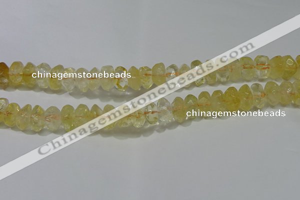 CRB308 15.5 inches 8*12mm faceted rondelle citrine gemstone beads