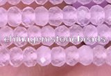 CRB3101 15.5 inches 2*3mm faceted rondelle tiny rose quartz beads