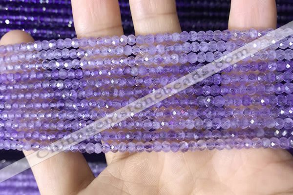 CRB3102 15.5 inches 2*3mm faceted rondelle tiny light amethyst beads