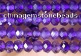 CRB3103 15.5 inches 2*3mm faceted rondelle tiny amethyst beads