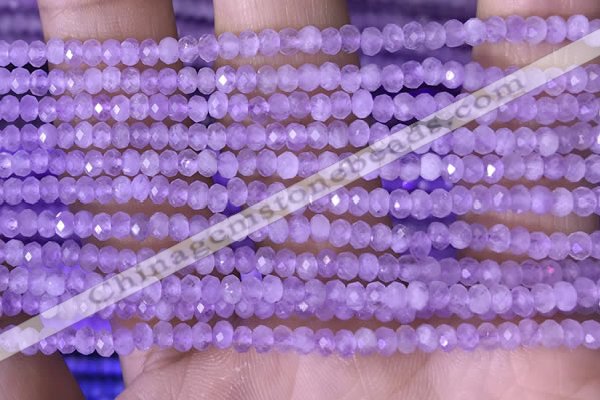 CRB3104 15.5 inches 2*3mm faceted rondelle tiny lavender amethyst beads