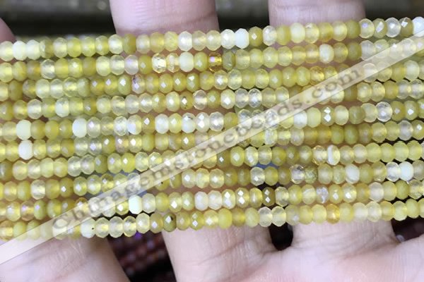 CRB3124 15.5 inches 2*3mm faceted rondelle tiny yellow opal beads